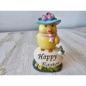 Vintage gerson glitter chick Easter egg‎ butterfly figurine hat
